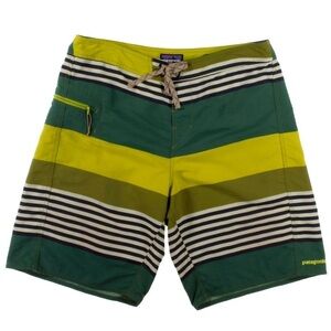 Patagonia Wavefarer Boardshorts Multicolor Striped Surf Swim Trunks Mens Size 34